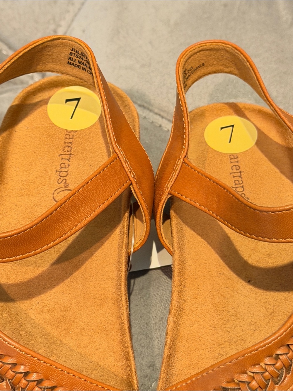 BareTraps Tan Braided Strap Slingback Sandals - Picture 2 of 4